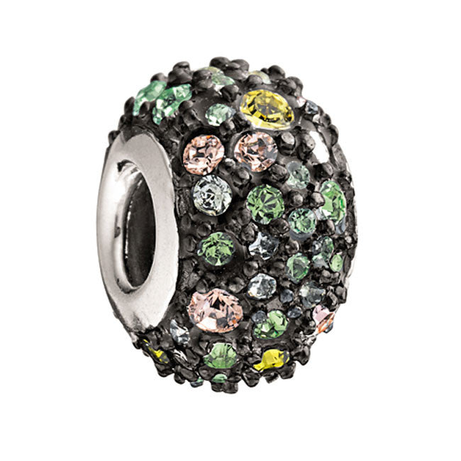 Sterling Silver w Stone - Jeweled Kaleidoscope - Mixed & Green Swarovski