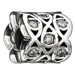 Sterling Silver w Stone - Eye - Clear CZ