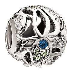 Sterling Silver w Stone - Featherstone - Blue and Green Swarovski