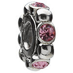 Sterling Silver w Stone - Pink Balls - Light Pink CZ