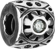 Sterling Silver w Stone - Sunburst - Clear CZ