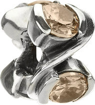 Sterling Silver w Stone - Forever - Light Brown CZ