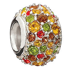 Sterling Silver w Stone - Jeweled Kaleidoscope - Fresco - Umber,Verde & Chianti Swarovski