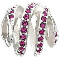 Sterling Silver w Stone  - Modern Glam - Fuchsia Swarovski