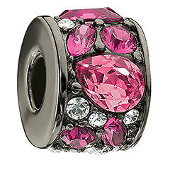 Sterling Silver w Stone - Mosaic - Fuchsia Swarovski