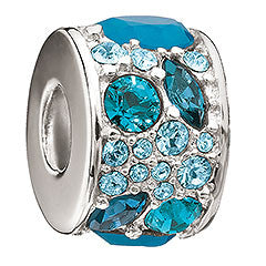 Sterling Silver w Stone - Mosaic - Multi Blue Swarovski