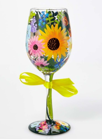 "Wildflowers" Wine Glass