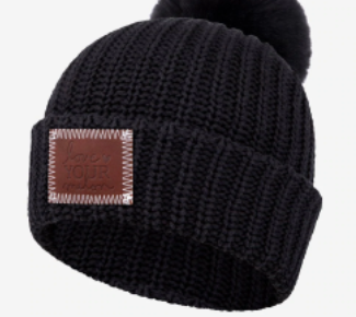 Black Pom Beanie (Black Pom)