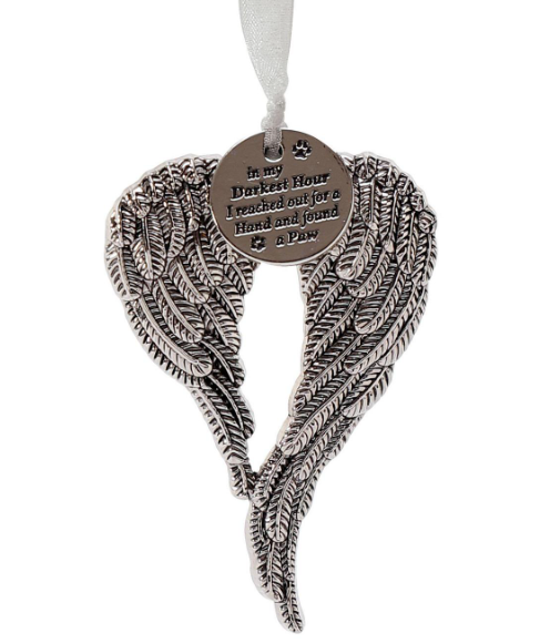 Pewter Angel Wings Ornament-Pet Bereavement