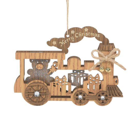 Teddy Train Ornament