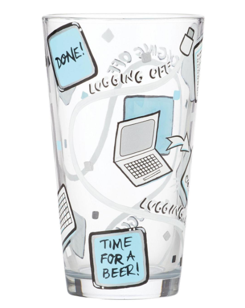 Logging Off Beer Glass