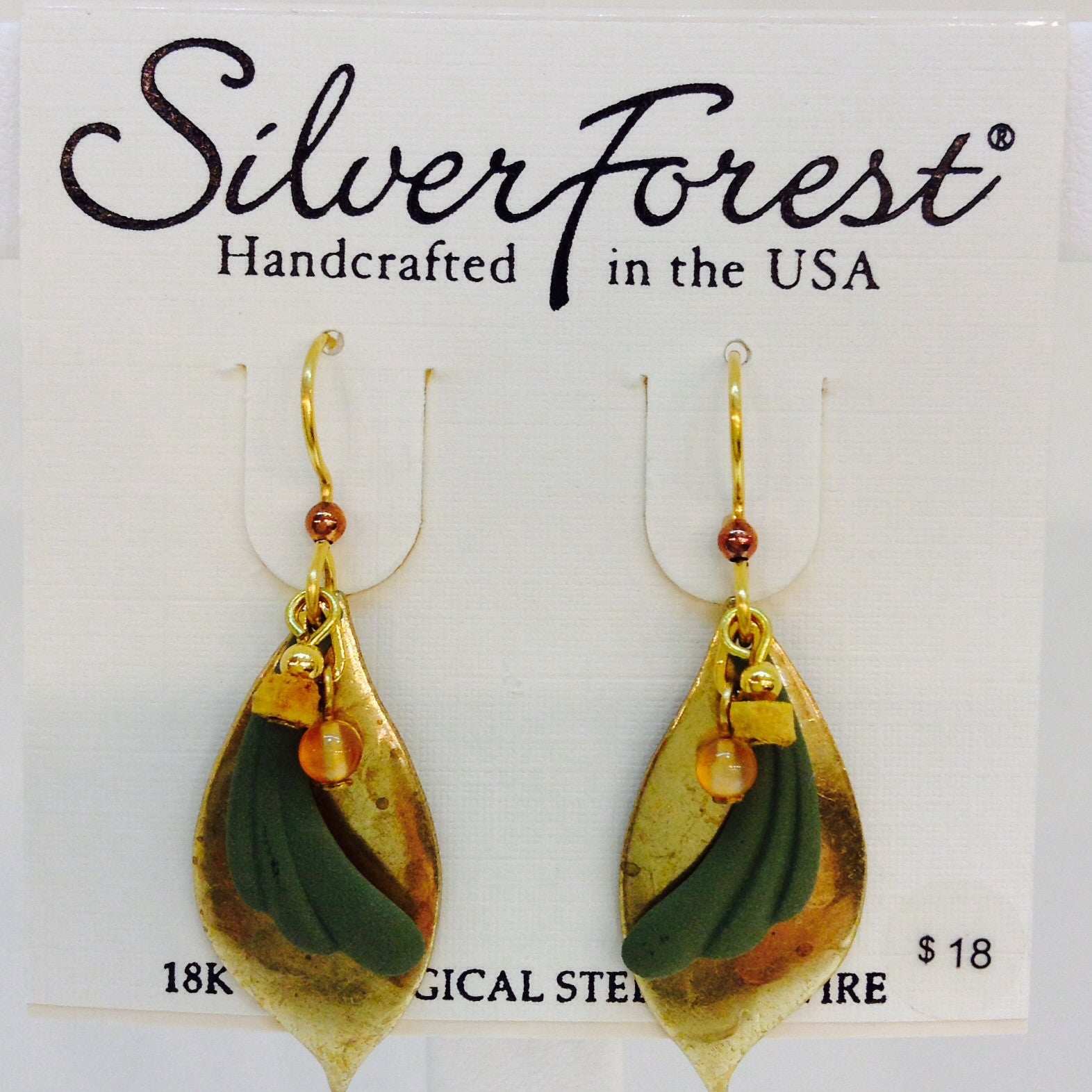 Green And Gold Earring