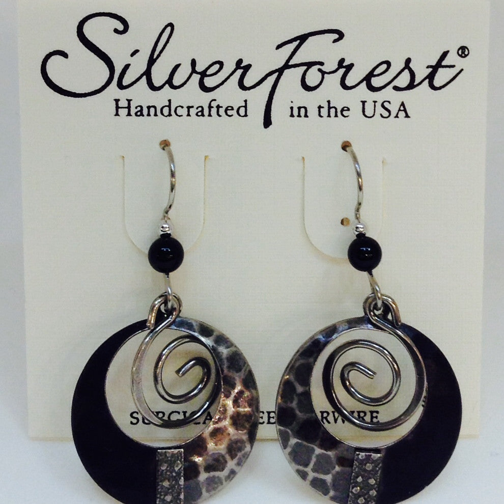 Black And Silver Earring