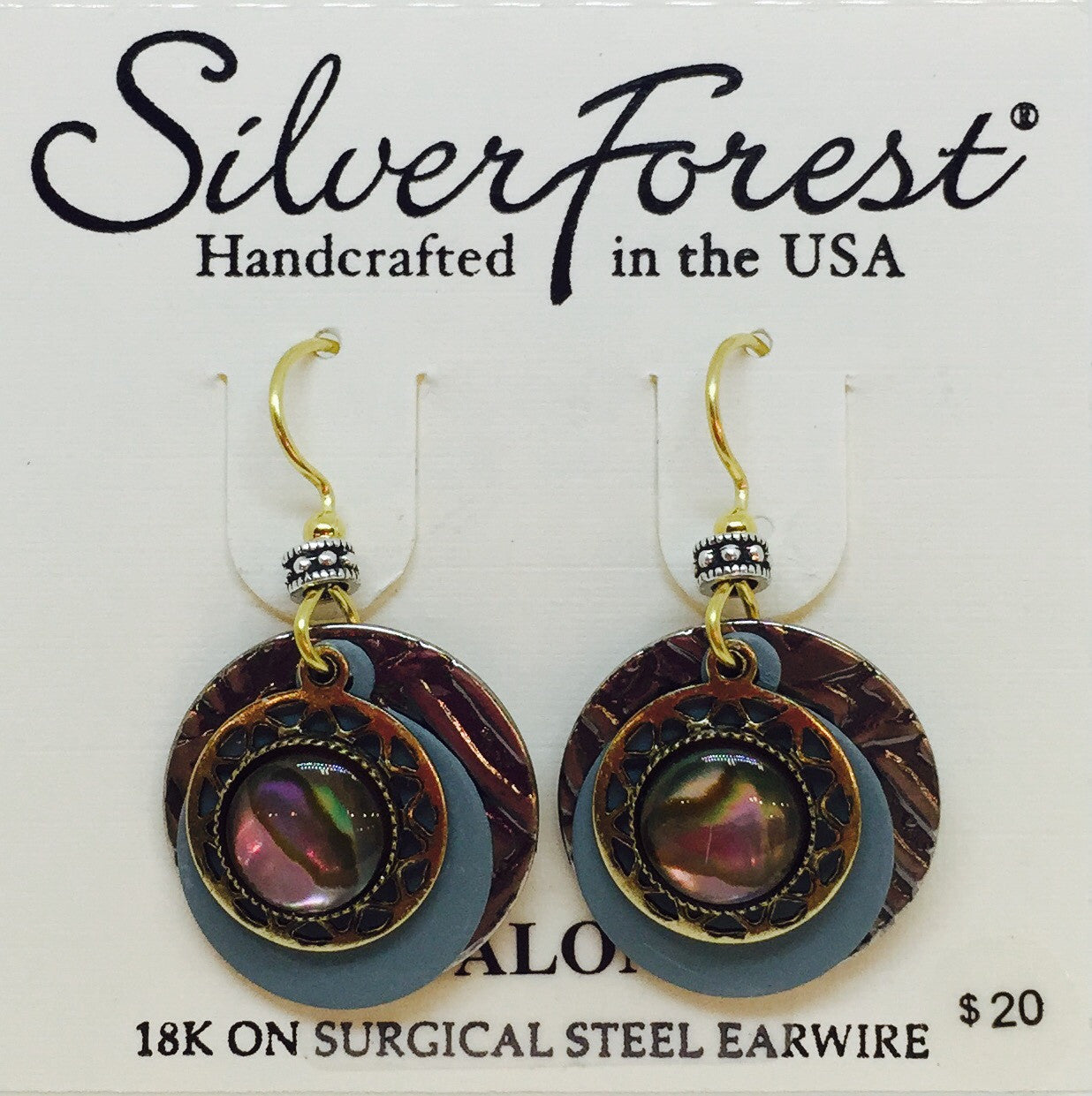 Layered Rounds with Ornate Frame & Abalone