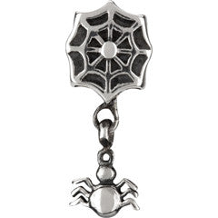 Sterling Silver - Hanging Spider & Web
