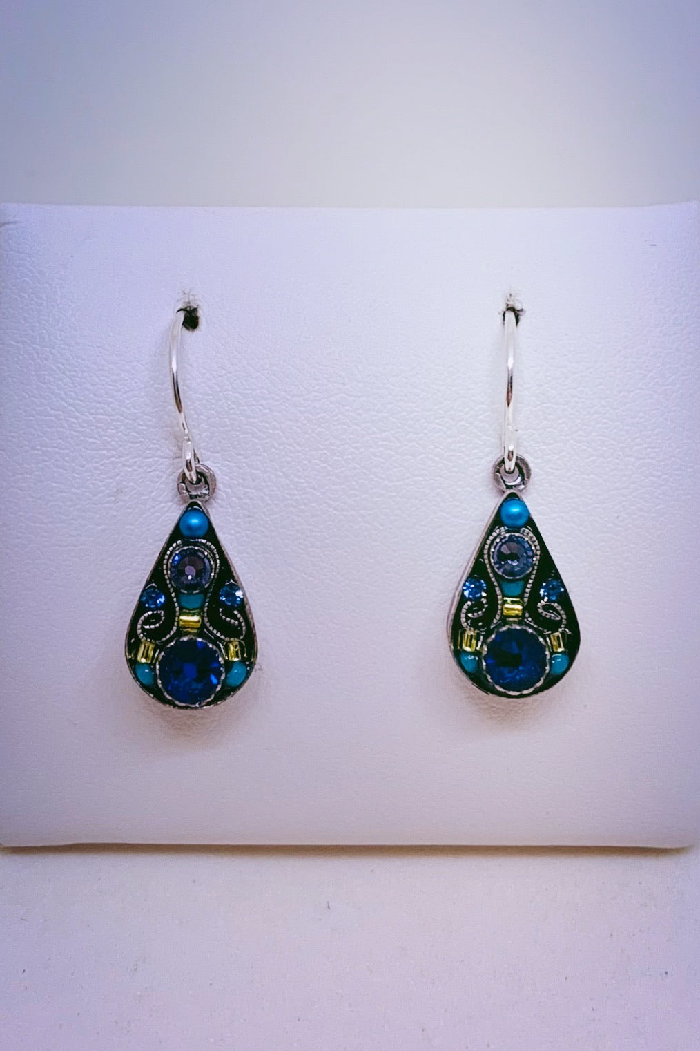 Arabesque Small Drop Earring-Bermuda Blue