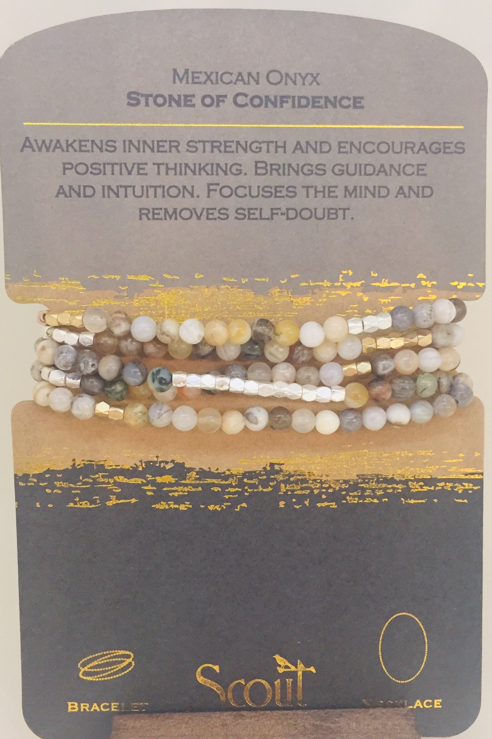 Mexican Onyx-Stone of Confidence Bracelet Wrap/Necklace