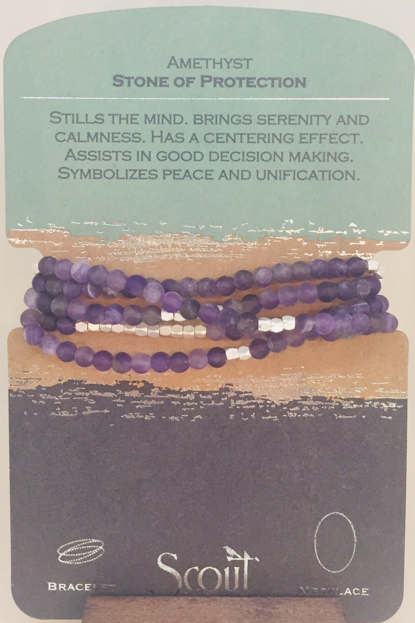 Amethyst-Stone of Protection Bracelet Wrap/Necklace