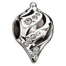 Sterling Silver w Stone - Icicle Twist - Clear Swarovski