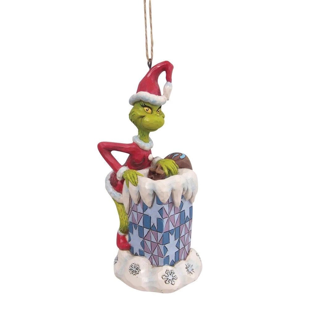 Grinch Climbing in Chimney Ornament