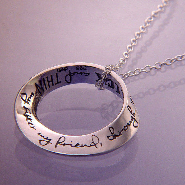 Möbius Strip Necklace "Sister, Thick & Thin"